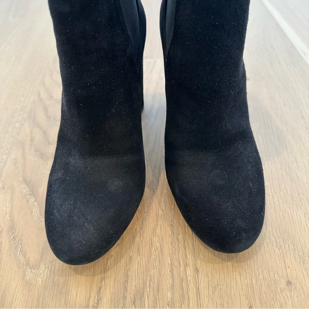 Sam Edelman Case Suede Block Heel Booties Short Ankle Boot Black Women’s 6.5